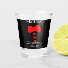 Trauzeuge hinzufügen Name Jahr Schwarzer Bug Shirt Schnapsglas