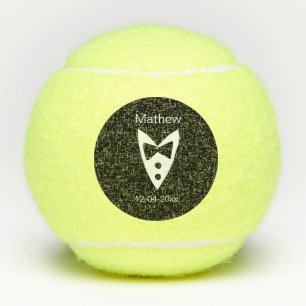 Trauzeuge hinzufügen Name Jahr Schwarzer Bug Shirt Tennisbälle