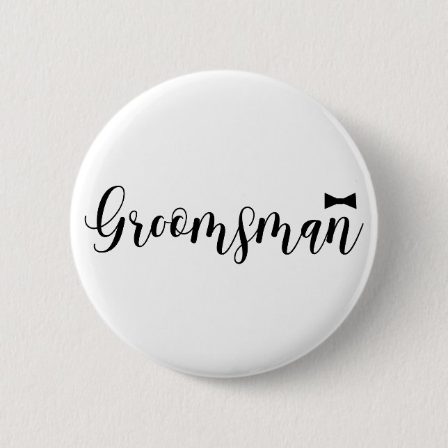 Trauzeuge, Hochzeit, Bachelor Name Tag Button (Vorderseite)