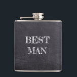 Trauzeuge Hochzeit Black Chalkboard Whisky Flasche Flachmann<br><div class="desc">Trauzeuge Hochzeit Black Whisky Flask. Niedlich für ein Hochzeitsgeschenk oder für Dankeschön Geschenke für die Hochzeitsfeier.</div>