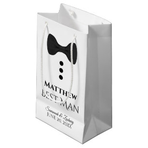 Trauzeuge Hochzeitsgeschenktasche mit schwarzer Kr Kleine Geschenktüte