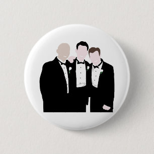 Trauzeuge in der Pose Schwarze Krawatte für ein Bi Button