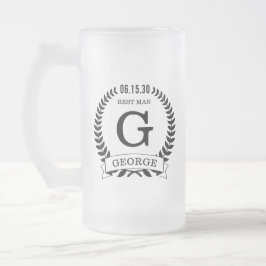 Trauzeuge-Initialen Mattglas Bierglas