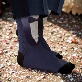 Trauzeuge Man of Honor Blue Tuxedo Wedding Socks Socken