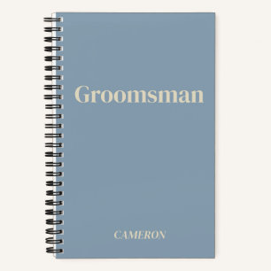 Trauzeuge Minimalistisch Personalisiert Dusty Blue Notizbuch