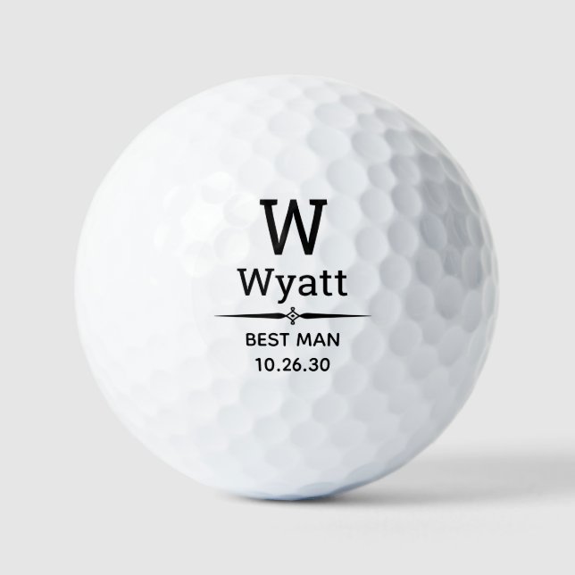 Trauzeuge Mit Monogramm Golfbälle (Vorderseite)