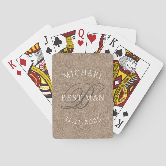 Trauzeuge Monogram Playing Cards Spielkarten (Rückseite)