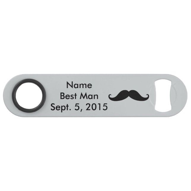 Trauzeuge Mustache Hat und Anzug Speed Flasche Ope Speedflaschenöffner (Vorderseite (Horizontal))