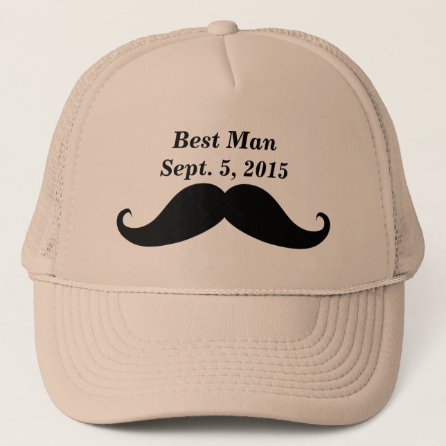Trauzeuge Mustache Truckers Hat Truckerkappe (Vorderseite)