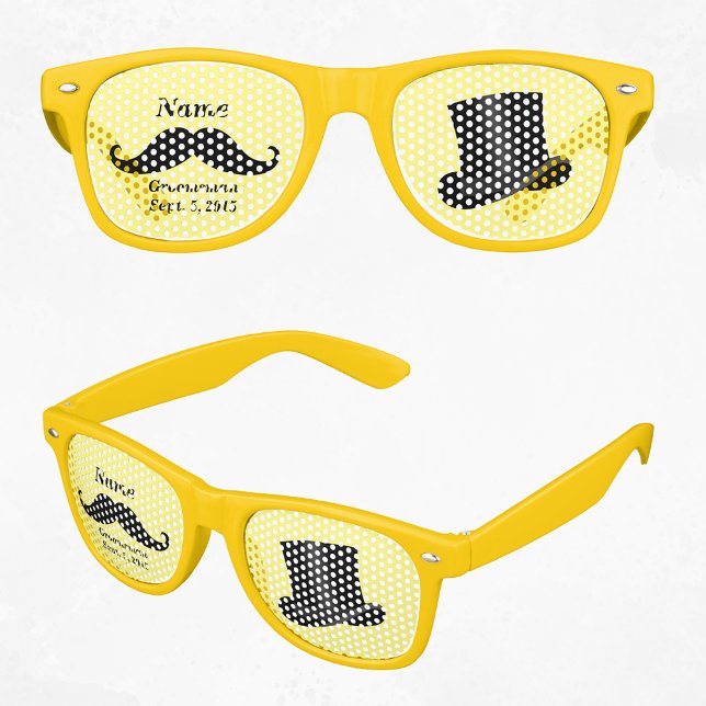 Trauzeuge Mustache und Top Hat Adult Party Partybrille (Groomsman Mustache and Top Hat Adult Party Retro Sunglasses)