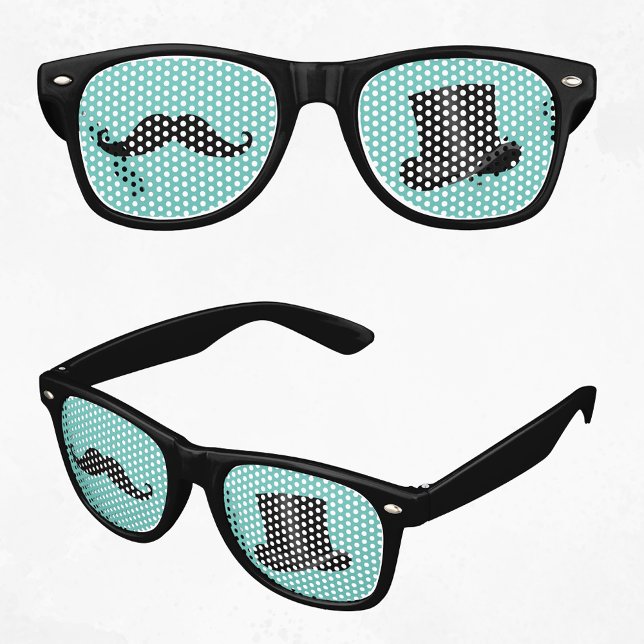 Trauzeuge Mustache und Top Hat Adult Party Sonnenbrille (Best Man Mustache and Top Hat Adult Party Retro Sunglasses)
