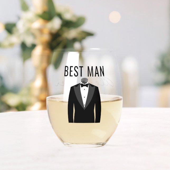 Trauzeuge Name Black Tuxedo Hochzeitdatum Weinglas Ohne Stiel (Insitu (Hochzeit))