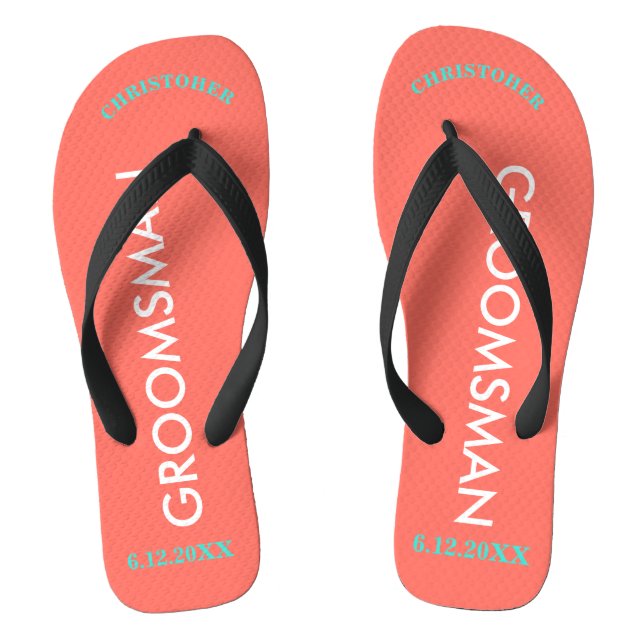 Trauzeuge NAME Coral Flip Flops (Fußbett)