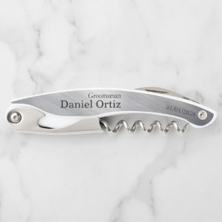 Trauzeuge Name Datum Faux-Metallstruktur Kellnermesser