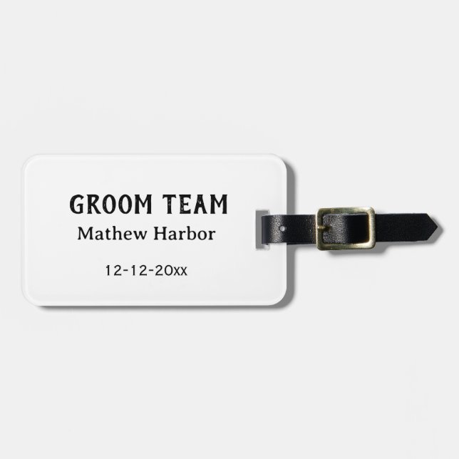 Trauzeuge Name Datum Junggesellenabschied Gepäckanhänger (Vorderseite horizontal)