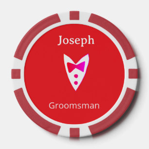 Trauzeuge Name Jahr rote Fliege Hemd Krawatte Smok Pokerchips