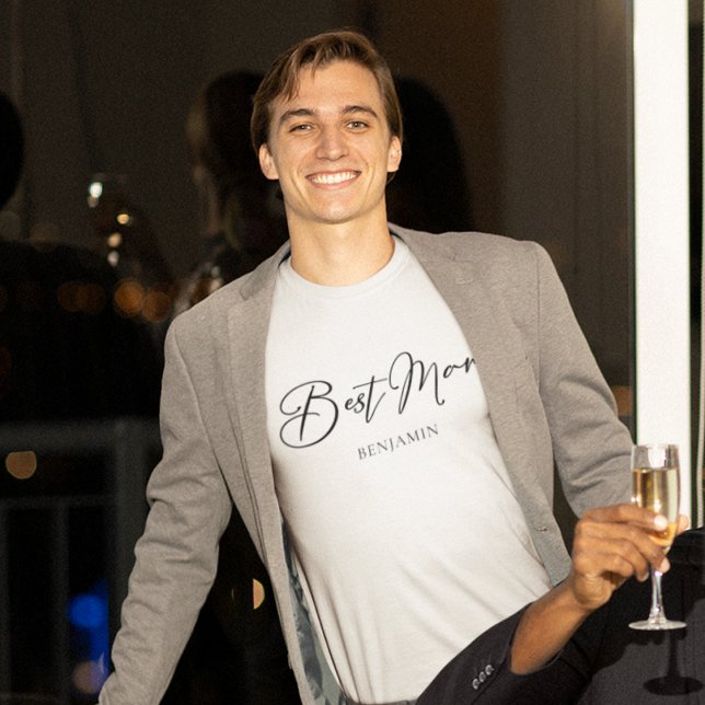 Trauzeuge Personalisiert Chic Minimalistische Hoch T-Shirt (Von Creator hochgeladen)