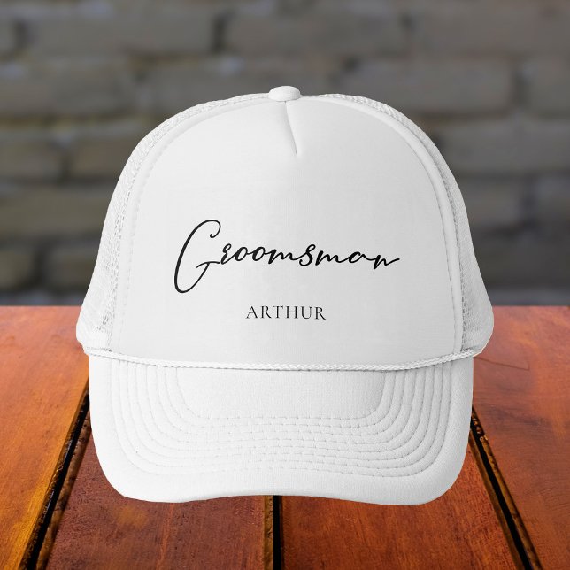 Trauzeuge Personalisiert Chic Minimalistische Hoch Truckerkappe (Von Creator hochgeladen)