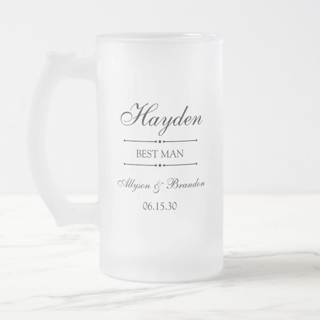 Trauzeuge Personalisiert Mattglas Bierglas (Links)