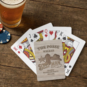 Trauzeuge Posse Rustikaler Cowboy Junggesellenabsc Spielkarten