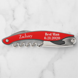 Trauzeuge Red Black Wedding Corkschrauben Kellnermesser