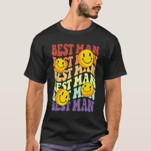 Trauzeuge Retro-Lächeln Gesicht Hochzeitsfeier Jun T-Shirt