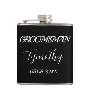 Trauzeuge Schwarz Elegante Einfache Geschenke Hoch Flachmann