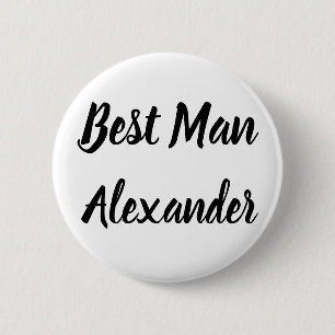Trauzeuge Schwarz-Weiß-Individuelle Name-Geschenke Button