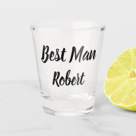 Trauzeuge Schwarz-Weiß-Individuelle Name-Geschenke Schnapsglas