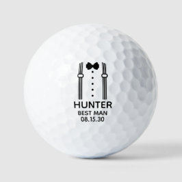 Trauzeuge schwarze Fliege mit Hosenträgern Golfball