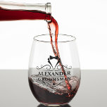 Trauzeuge Schwarze Krawatte Shot Weinglas Ohne Stiel<br><div class="desc">Hochzeitlicher Trauzeuge Schwarze Krawatte Wine Glass</div>