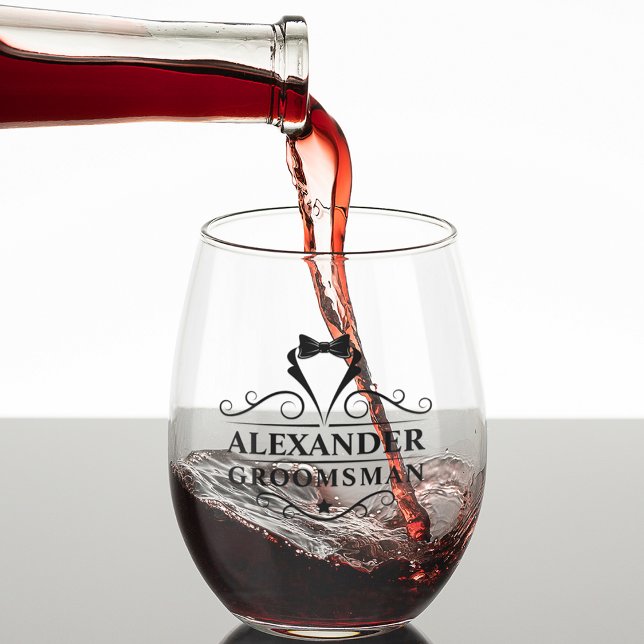 Trauzeuge Schwarze Krawatte Shot Weinglas Ohne Stiel (Several styles to choose from.)