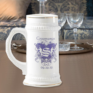 Trauzeuge Stein Hochzeit Vintage Löwen Bierglas