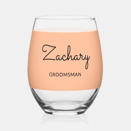 Trauzeuge Stilvoll Peach Minimalistisch Personalis Weinglas Ohne Stiel