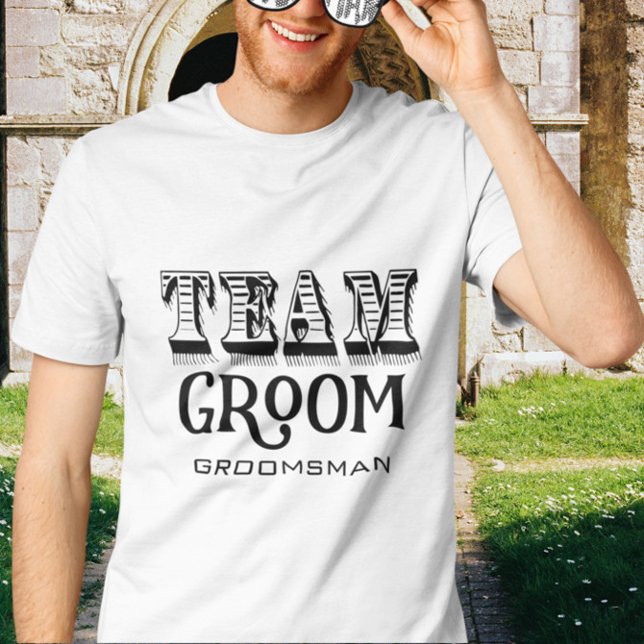 Trauzeuge Team Groom Hand Letted Black Ink T-Shirt (Von Creator hochgeladen)