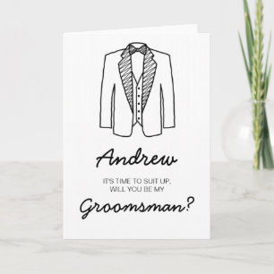 Trauzeuge Trauzeuge Anzug Up Wedding Party Fragend Karte