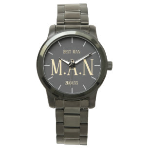 Trauzeuge Trauzeuge Vater Braut Groom Mit Monogram Armbanduhr