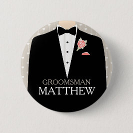Trauzeuge tuxedo genannt Hochzeit Button-Taste Button