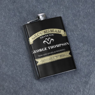 Trauzeuge Vintage Klassisch Einfach Flachmann