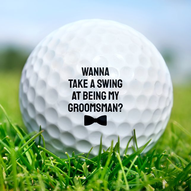 Trauzeuge Vorschlag Bowtie nehmen Schwung Golfball (Groomsman Proposal Bowtie Take A Swing Golf Balls
)