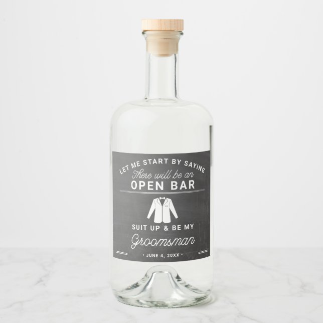 Trauzeuge Vorschlag Flasche Flasche Etikett Set (Vorderseite)