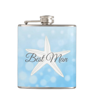 Trauzeuge Wedding Blue Starfish Flask Flachmann