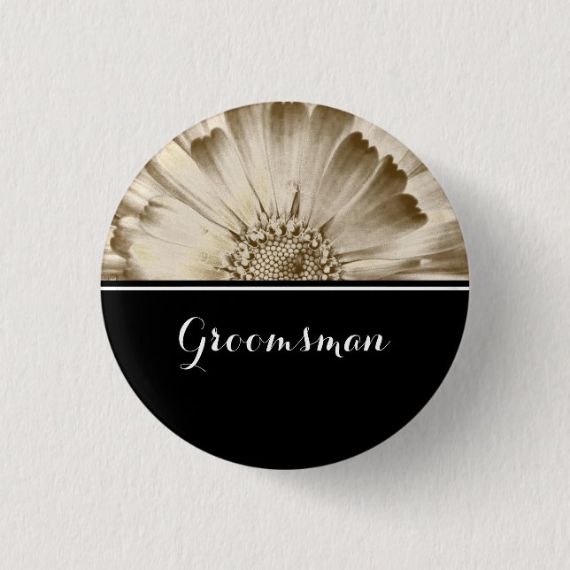Trauzeuge Wedding Gold Daisy Button (Vorderseite)
