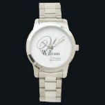 Trauzeuge Wedding Party Geschenk Cool Monogram Cla Armbanduhr<br><div class="desc">Trauzeuge Trauzeugen Hochzeitsfeier gibt Coole Monogram Classic Uhr. Klicken Sie auf diese Vorlage personalisieren, um sie mit Ihrem ersten Monogramm-Nachnamen, dem Vornamen und dem Heiratsdatum schnell und einfach anzupassen. Trauzeuge Wedding Party Geschenk Cool Monogram Classic Watch, ist Teil der Trauzeuge Geschenke Sammlung in diesem Laden. 30 Tage Geld zurück Garantie....</div>