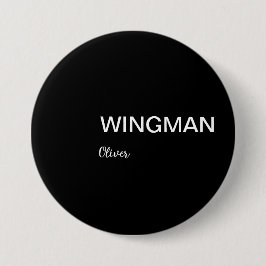 Trauzeuge Wingman Persönlicher Schwarz-weiß Button