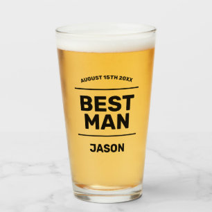 Trauzeugebierglasgeschenk von Bräutigam zu Glas