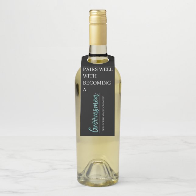 Trauzeugen Ankündigung Weinflaschen Tag Flaschenanhänger (Auf Flasche)