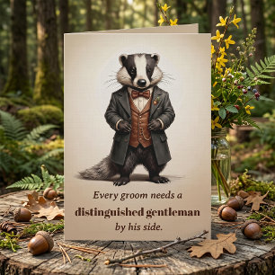 Trauzeugen Antrag Gentleman Dachs - Dark Academia Karte