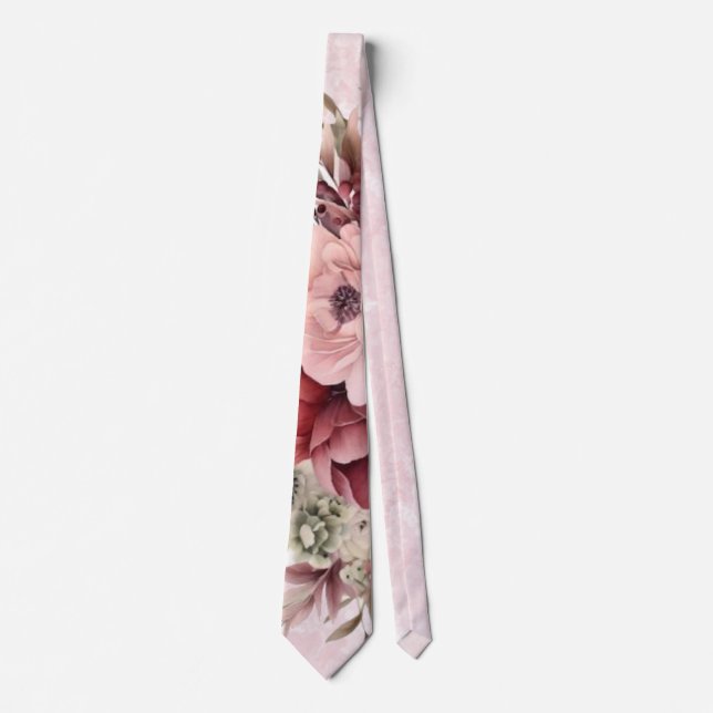 Trauzeugen aus Marmor-Pink-Pink-Wasserfarbe Krawatte (Vorderseite)