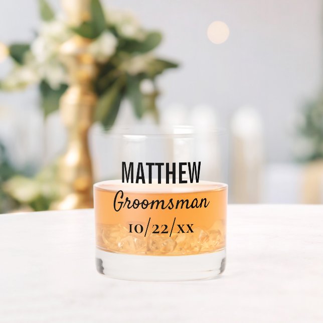 Trauzeugen Elegante Moderne Typografie Gastgeschen Whiskyglas (Insitu (Hochzeit))